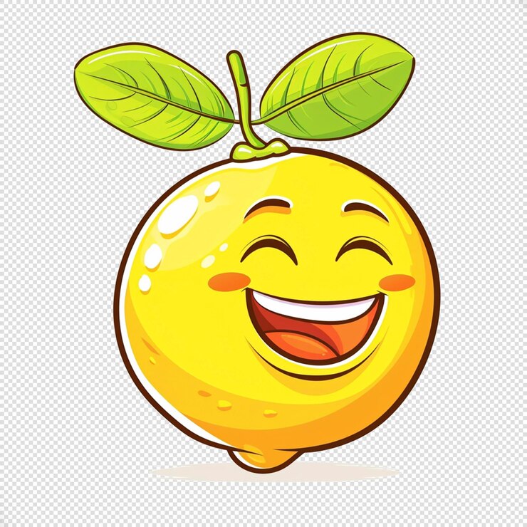 PSD lemon cartoon lächelnder vektor isolierter hintergrund