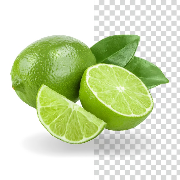 Lemon cut in half on transparent