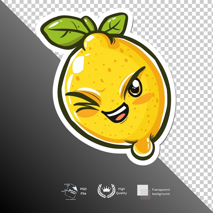 PSD lemon isolated on transparent background
