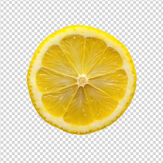 PSD lemon slice isolated on transparent background citrus fruit