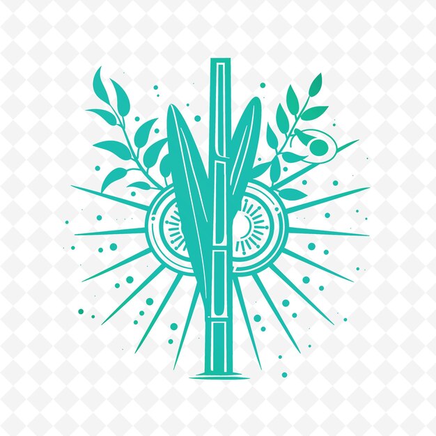 PSD lemongrass stalk emblem logo mit dekorativen sunburst und ci nature kräutervektor design-kollektionen