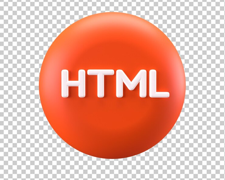 PSD lenguaje de programación html icono render 3d