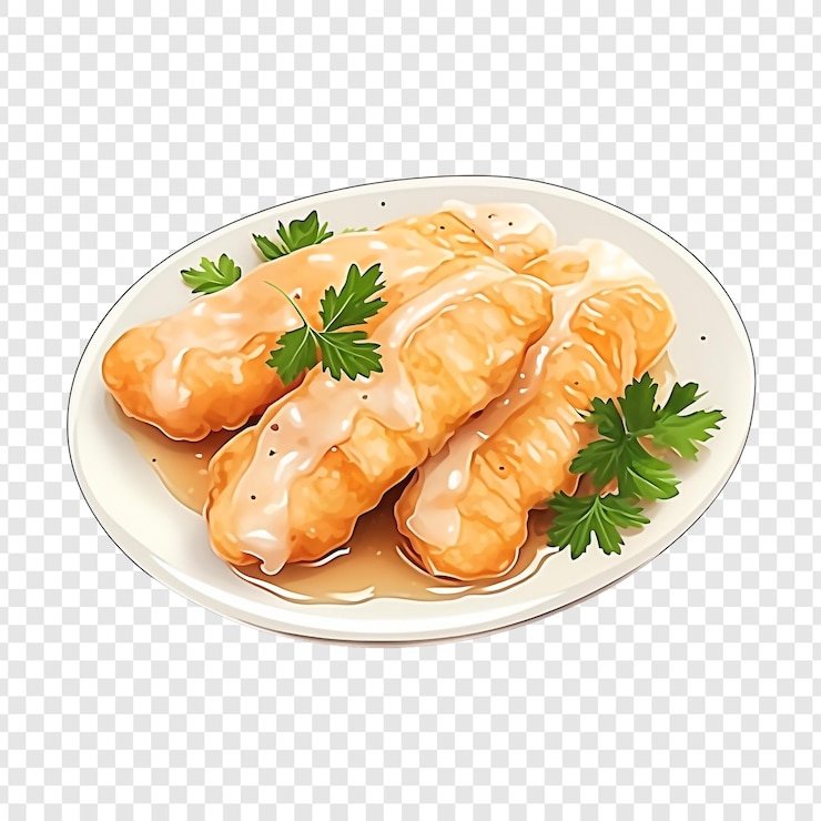 PSD lenguas de bacalao aisladas sobre un fondo transparente