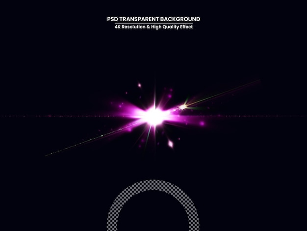 Lens flare light on Transparent background