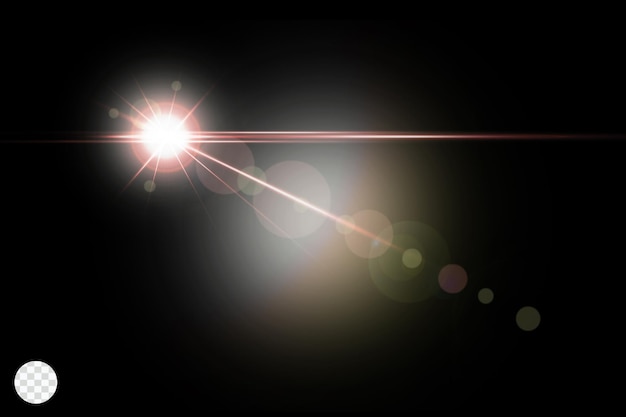 PSD lens flare line realistisches licht mit schwarzem hintergrund