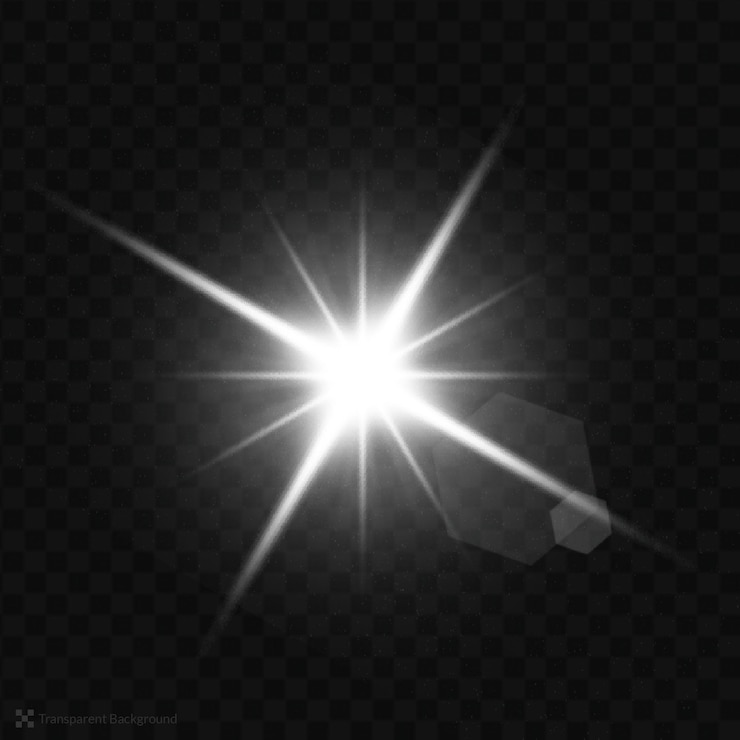 PSD lens flare set white light beam ray