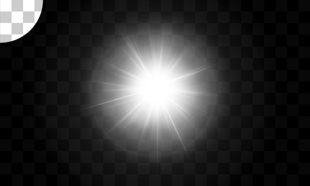 PSD lens flare-vektor-illustration leuchtender funkenlichteffekt isoliert auf transparent