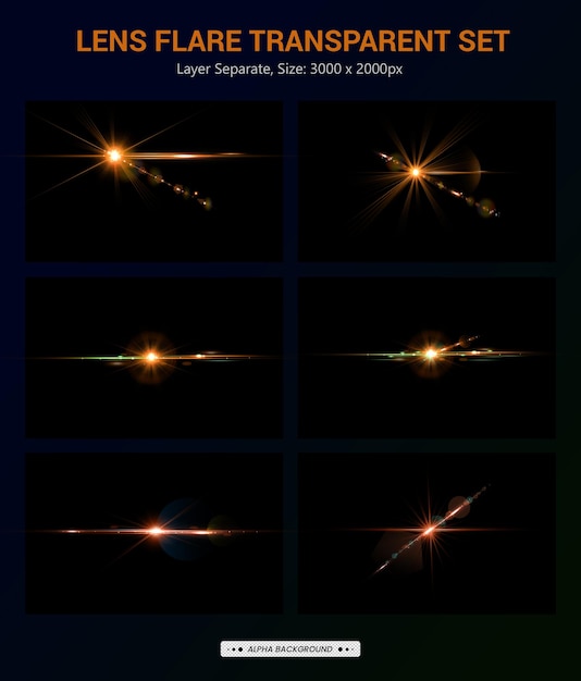 PSD lens flares amp stars pack