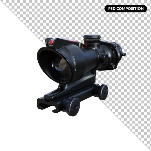 PSD lens pistolet isolé 3d