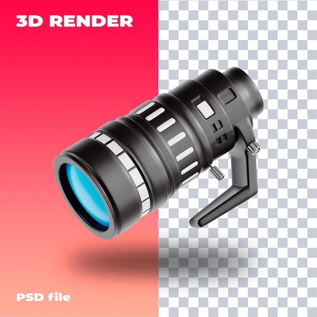 Lente PSD icono 3d renderizado en 3d de alta resolución