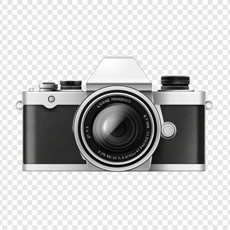 PSD lentes de cámara de plata de época equipo de fotografía de estilo retro