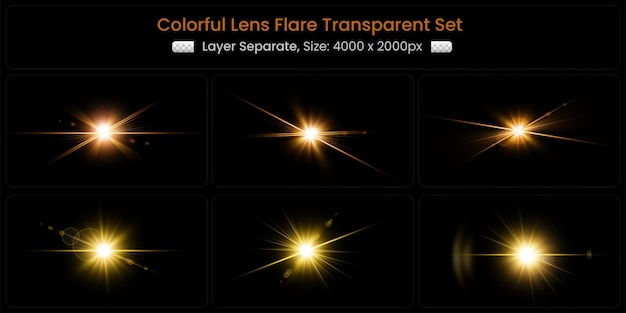 Lentille colorée réaliste avec collection de lumières à lentille abstraite