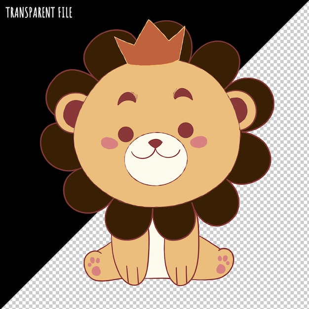 León de dibujos animados con corona