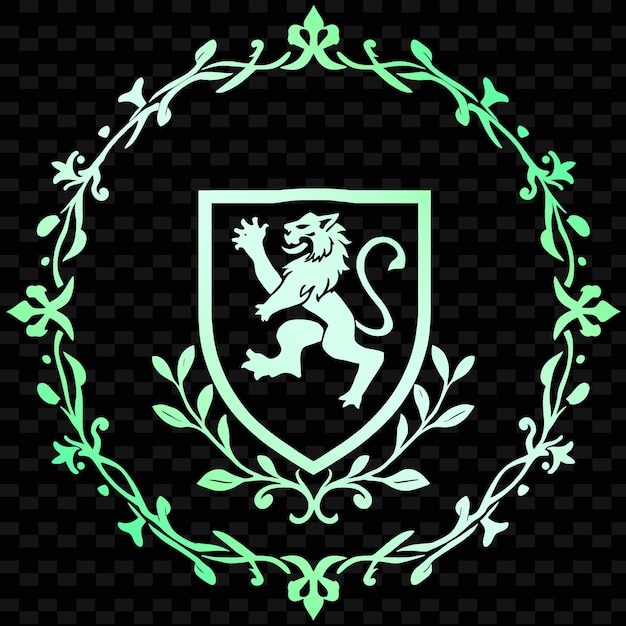 un león con un león en la cresta de
