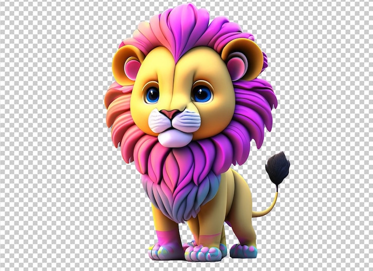 PSD león lindo bebé 3d