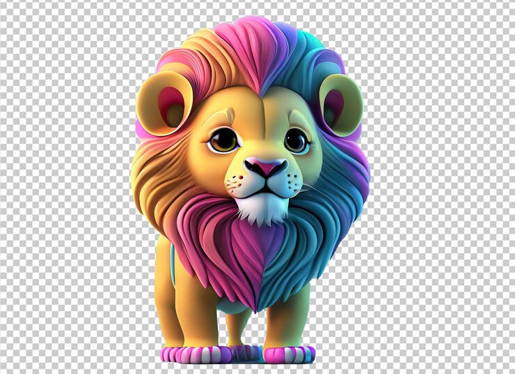 PSD león lindo bebé 3d