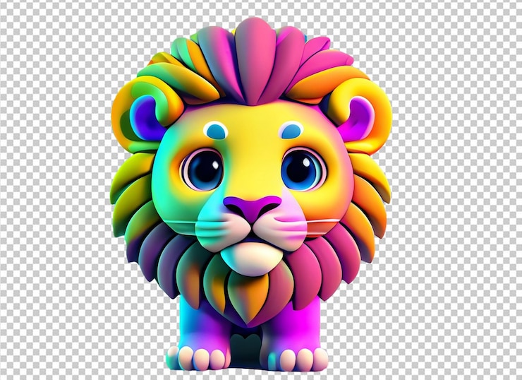 PSD león lindo bebé 3d