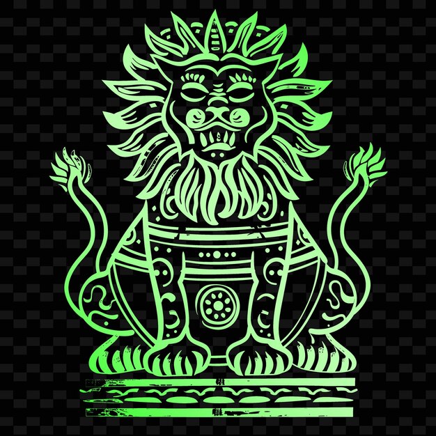 Un león verde con un fondo verde