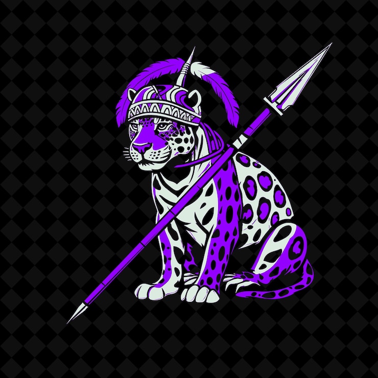 PSD un leopardo con un arco y una flecha en la cabeza