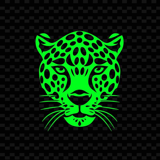 PSD leopardo verde com um fundo verde com um padrão de pontos