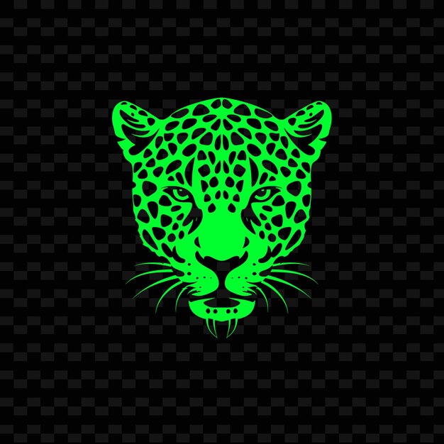 PSD un leopardo verde con un fondo verde