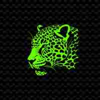 PSD un leopardo verde con un fondo verde