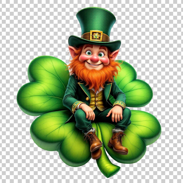 PSD leprechaun feliz em clover