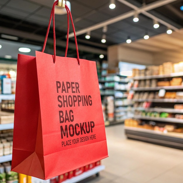 Lesepapierbeutel-Hängemockup