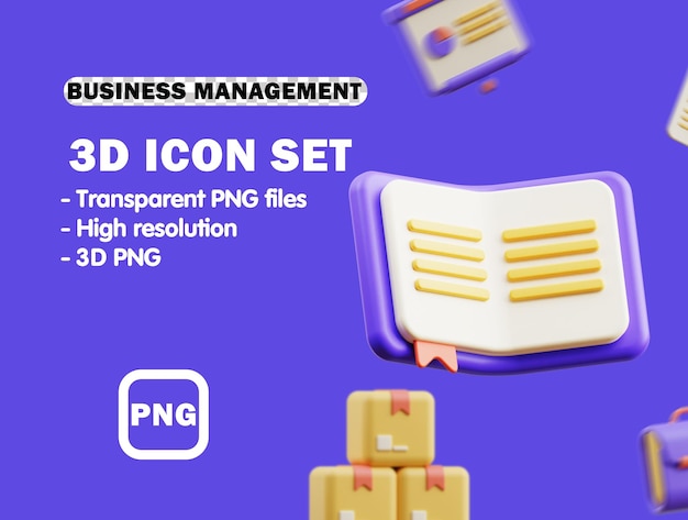 Lesezeichen 3d business management 3d-icon-rendering