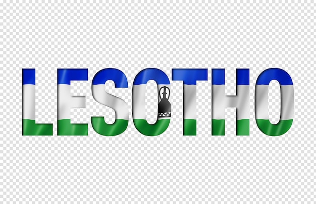 PSD lesotho-flaggentext-schriftart-nation-symbolhintergrund