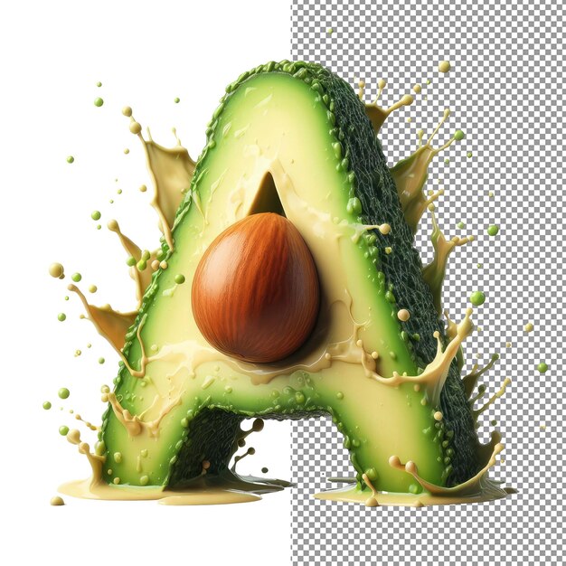 Letra 3D aislada en un lienzo PNG transparente