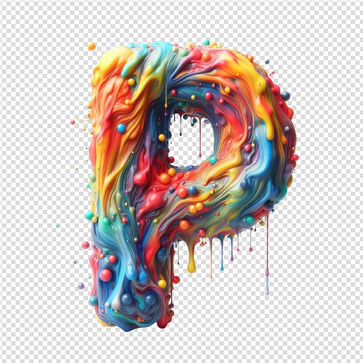 PSD letra 3d aislada en un lienzo png transparente