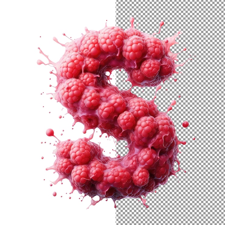 PSD letra 3d aislada en un lienzo png transparente