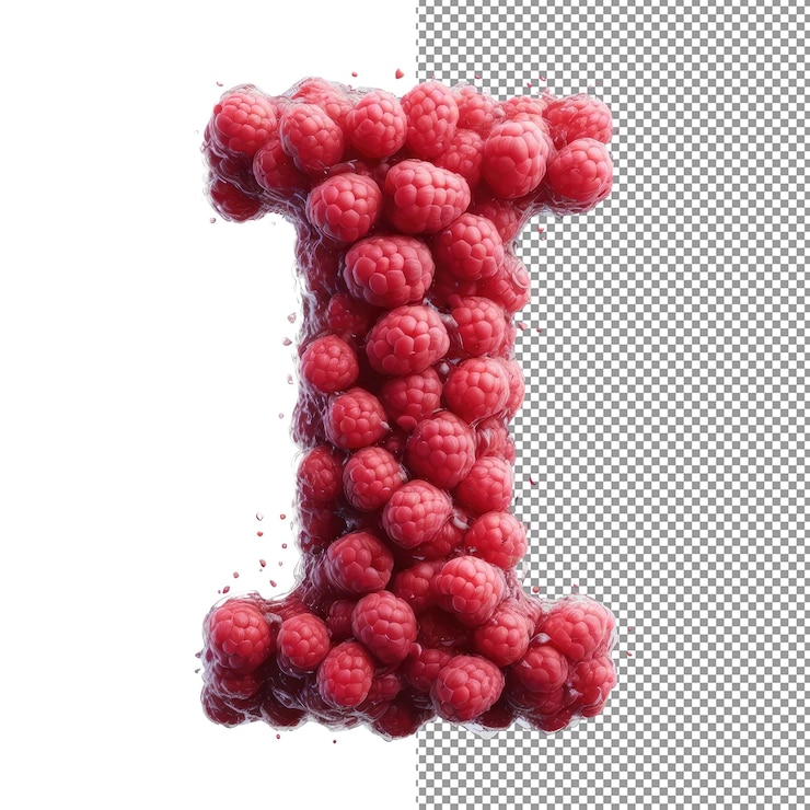 PSD letra 3d aislada en un lienzo png transparente