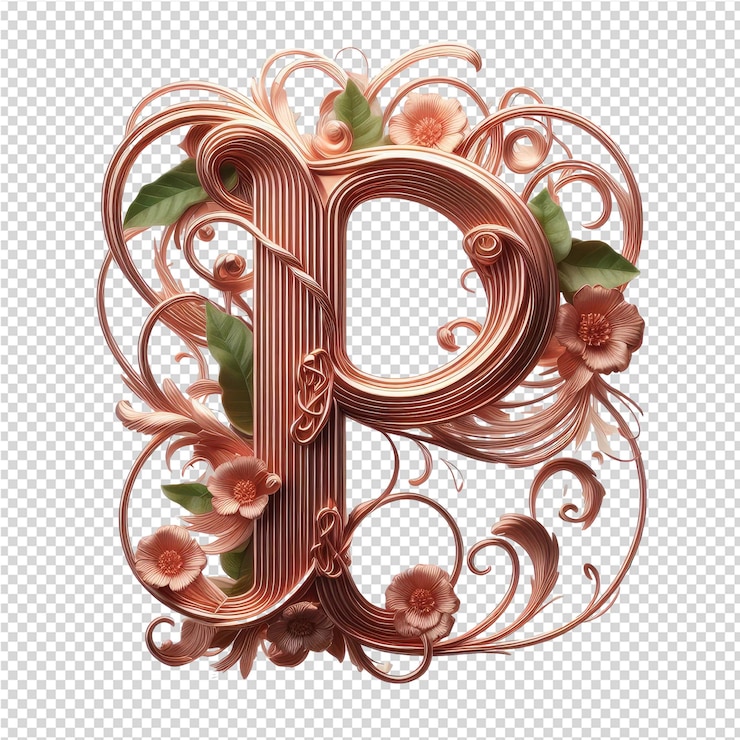 PSD letra 3d aislada en un lienzo png transparente