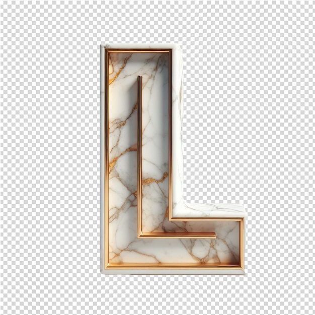 Letra 3D aislada en un lienzo PNG transparente