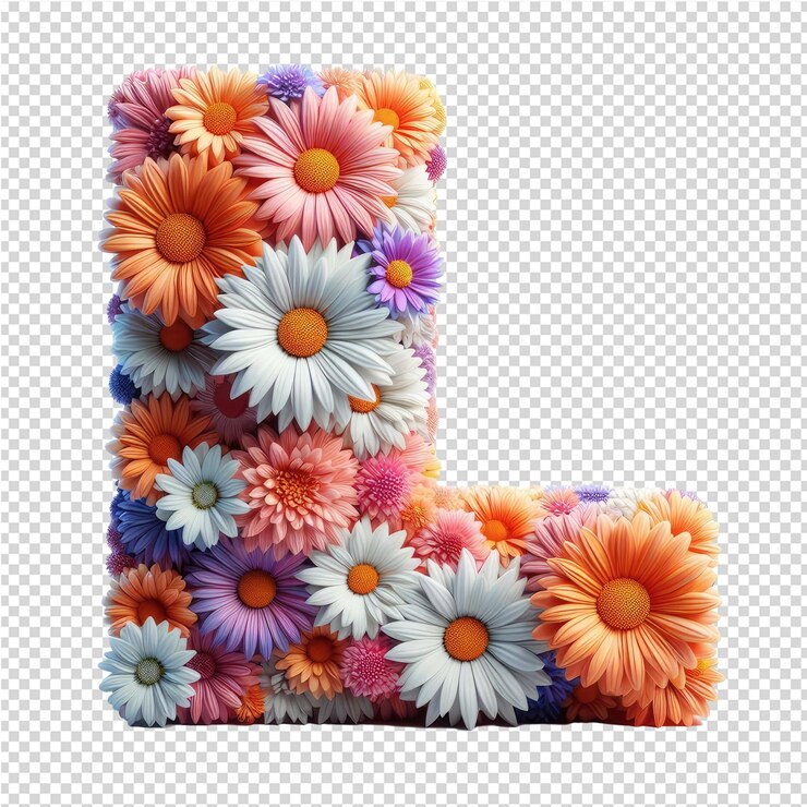 PSD letra 3d aislada en un lienzo png transparente