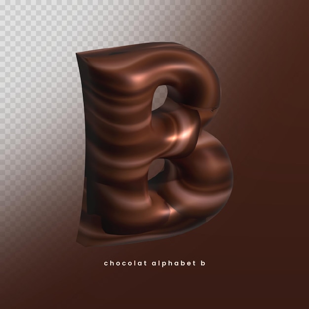 PSD letra 3d de chocolate