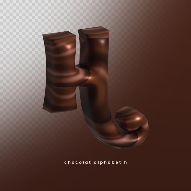 PSD letra 3d de chocolate