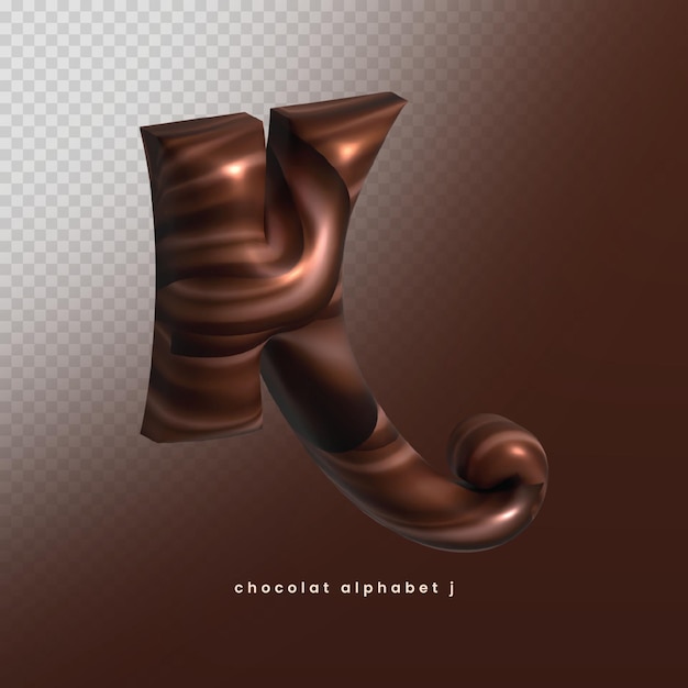 PSD letra 3d de chocolate