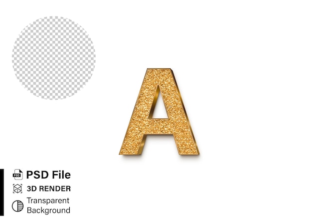 Letra 3D do alfabeto Uma cor brilhante isolada sobre um fundo transparente