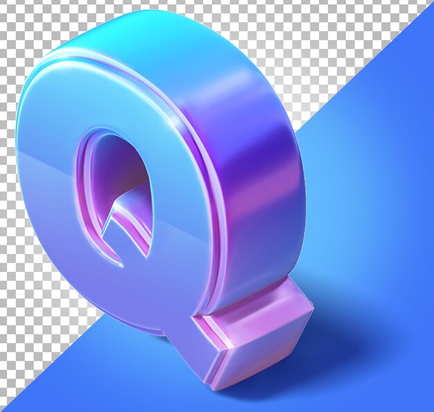 Letra 3D isométrica Q