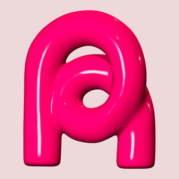 La letra 3D R es rosada