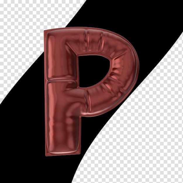 PSD letra 3d render fundo transparente