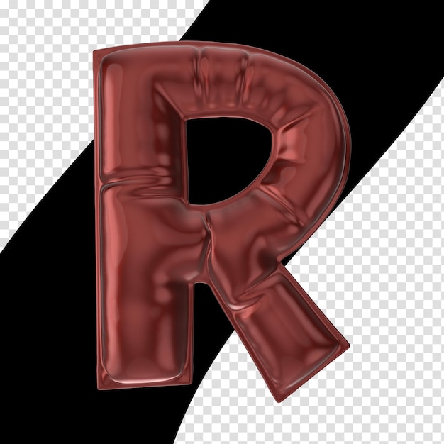 Letra 3d render fundo transparente