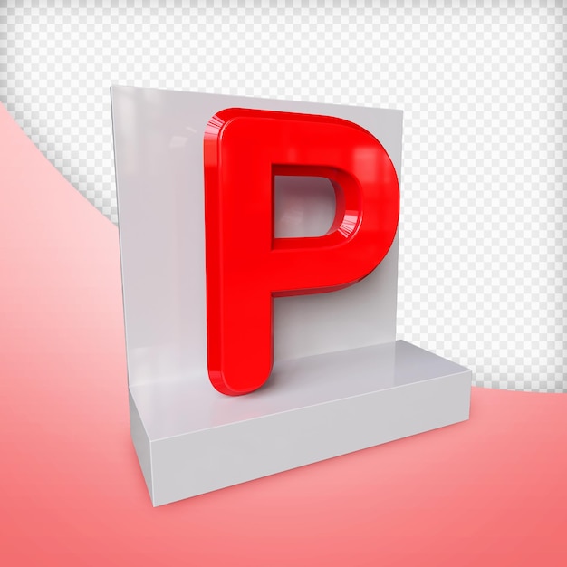 Letra 3d render psd premium