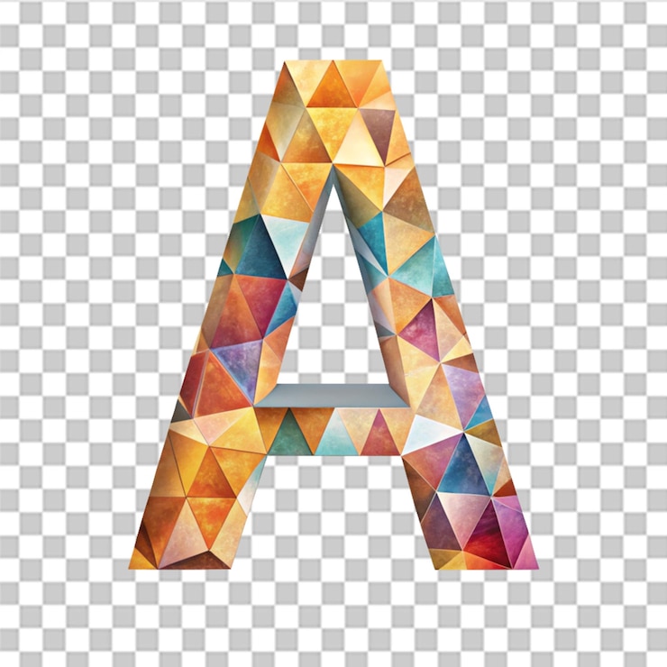 PSD una letra abstracta fragmentada fuente geométrica aislada en un fondo transparente