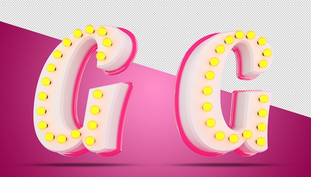 Letra del alfabeto 3D con bombillas