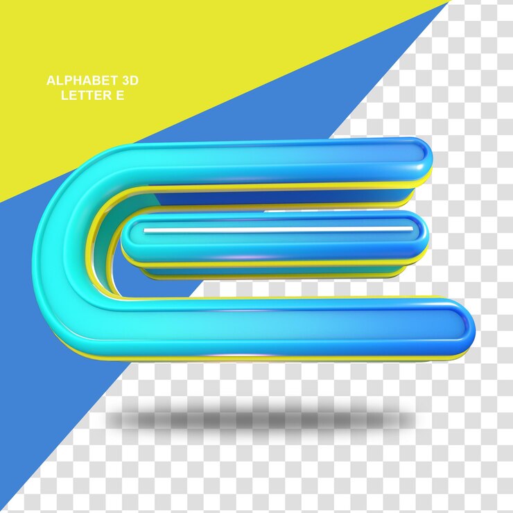 PSD letra del alfabeto 3d e