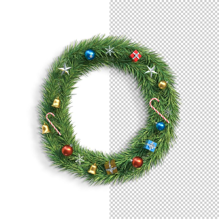 PSD letra del alfabeto de navidad o